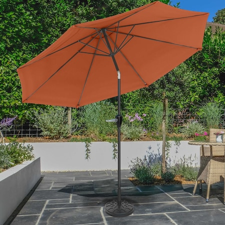 Pure Garden 10-Foot Patio Umbrella with Auto-Tilt and Base, Terracotta 50-LG1053B